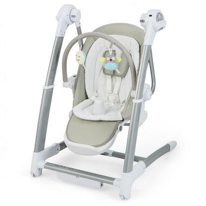 Chaise haute pliante pour bébé avec 8 hauteurs réglables et 5 dossiers inclinables