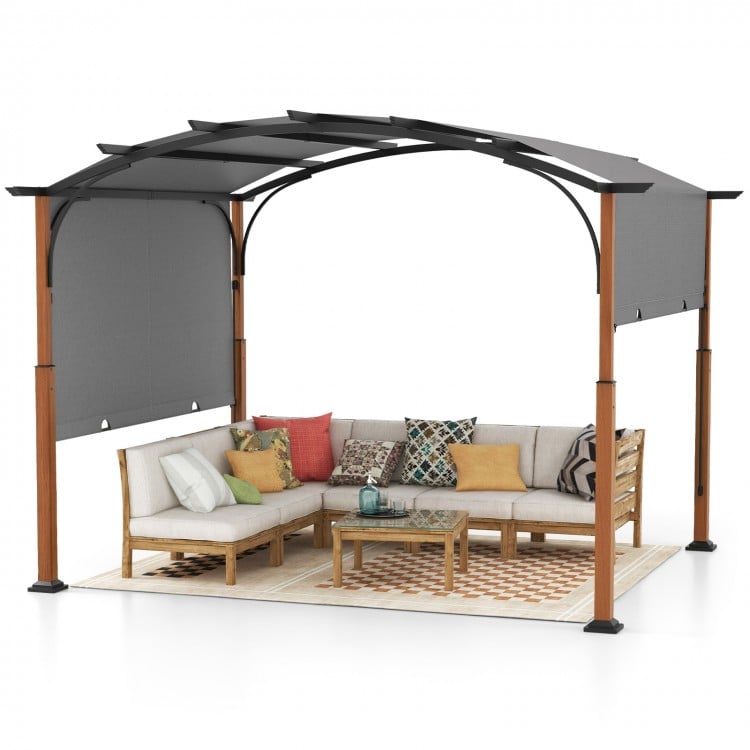 10 x 12 FT Outdoor Retractable Pergola with Retractable Canopy for Patio