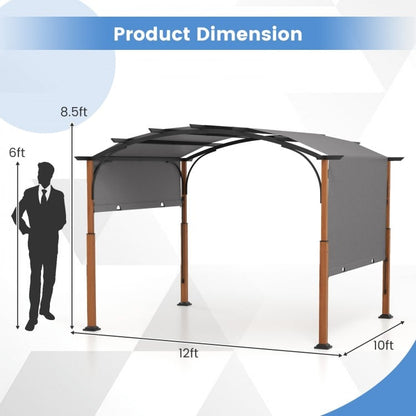 10 x 12 FT Outdoor Retractable Pergola with Retractable Canopy for Patio