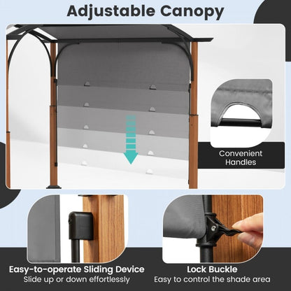 10 x 12 FT Outdoor Retractable Pergola with Retractable Canopy for Patio