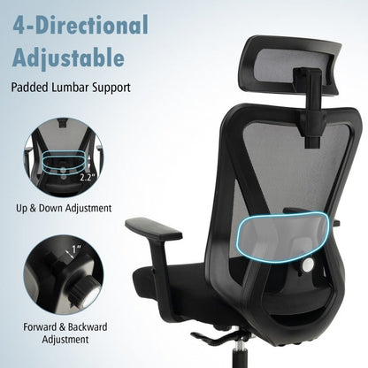 Mesh Ergonomic Office Chair Adjustable Swivel Task Chair with Rocking Backrest