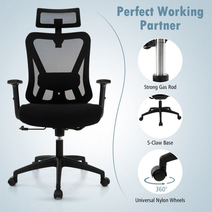 Mesh Ergonomic Office Chair Adjustable Swivel Task Chair with Rocking Backrest