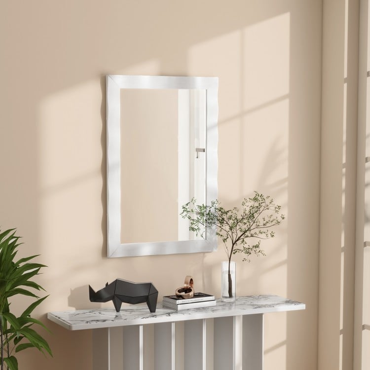 Miroir mural de style ferme de 41,5 x 28 pouces avec cadre en bois massif