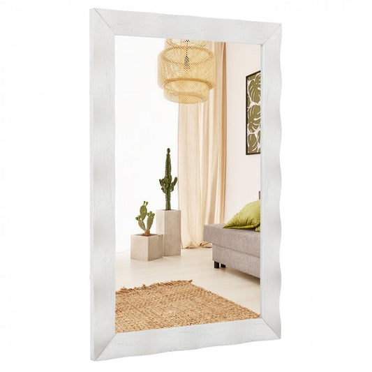 Miroir mural de style ferme de 41,5 x 28 pouces avec cadre en bois massif