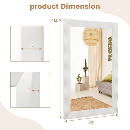 Miroir mural de style ferme de 41,5 x 28 pouces avec cadre en bois massif