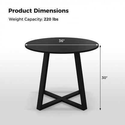 Table à manger ronde de 36 pouces de style milieu de siècle avec base sur piédestal pour salle à manger