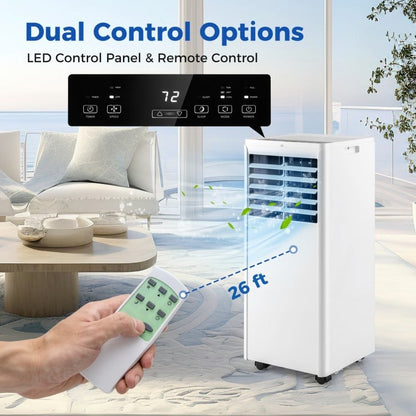 4-in-1 8000 BTU Portable Air Conditioner with Fan and Dehumidifier