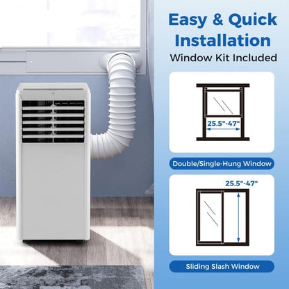 4-in-1 8000 BTU Portable Air Conditioner with Fan and Dehumidifier