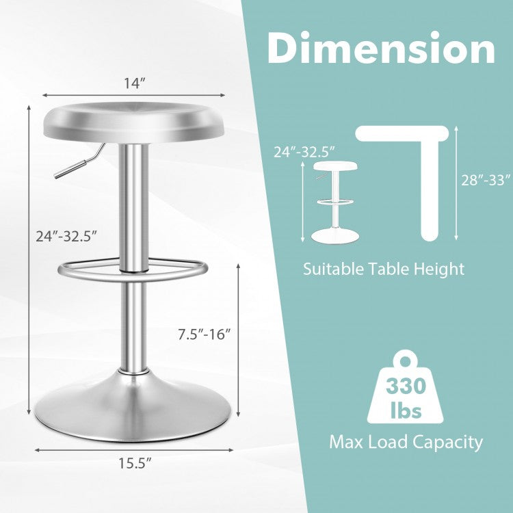 Tabouret de bar pivotant moderne à hauteur réglable avec repose-pieds