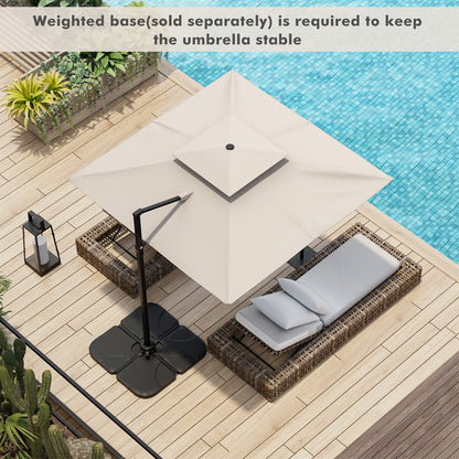 9.5 Feet Cantilever Patio Umbrella with 360° Rotation