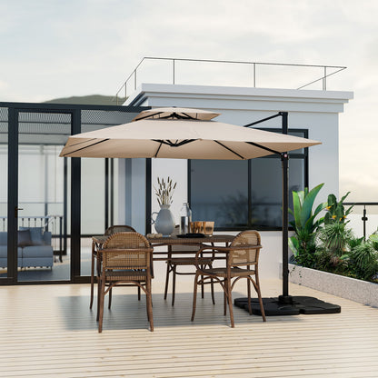 9.5 Feet Cantilever Patio Umbrella with 360° Rotation