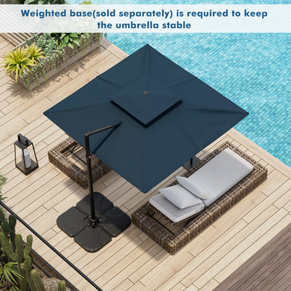 9.5 Feet Cantilever Patio Umbrella with 360° Rotation