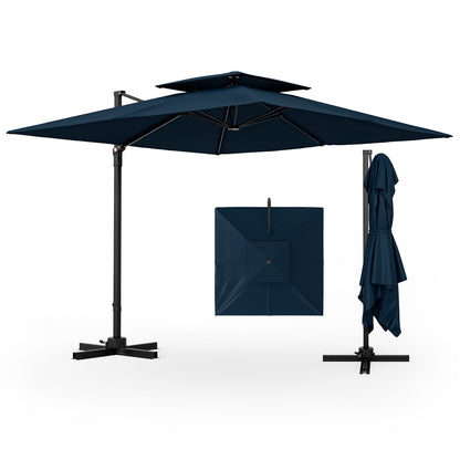 Parasol de patio en porte-à-faux de 9,5 pieds avec rotation à 360°