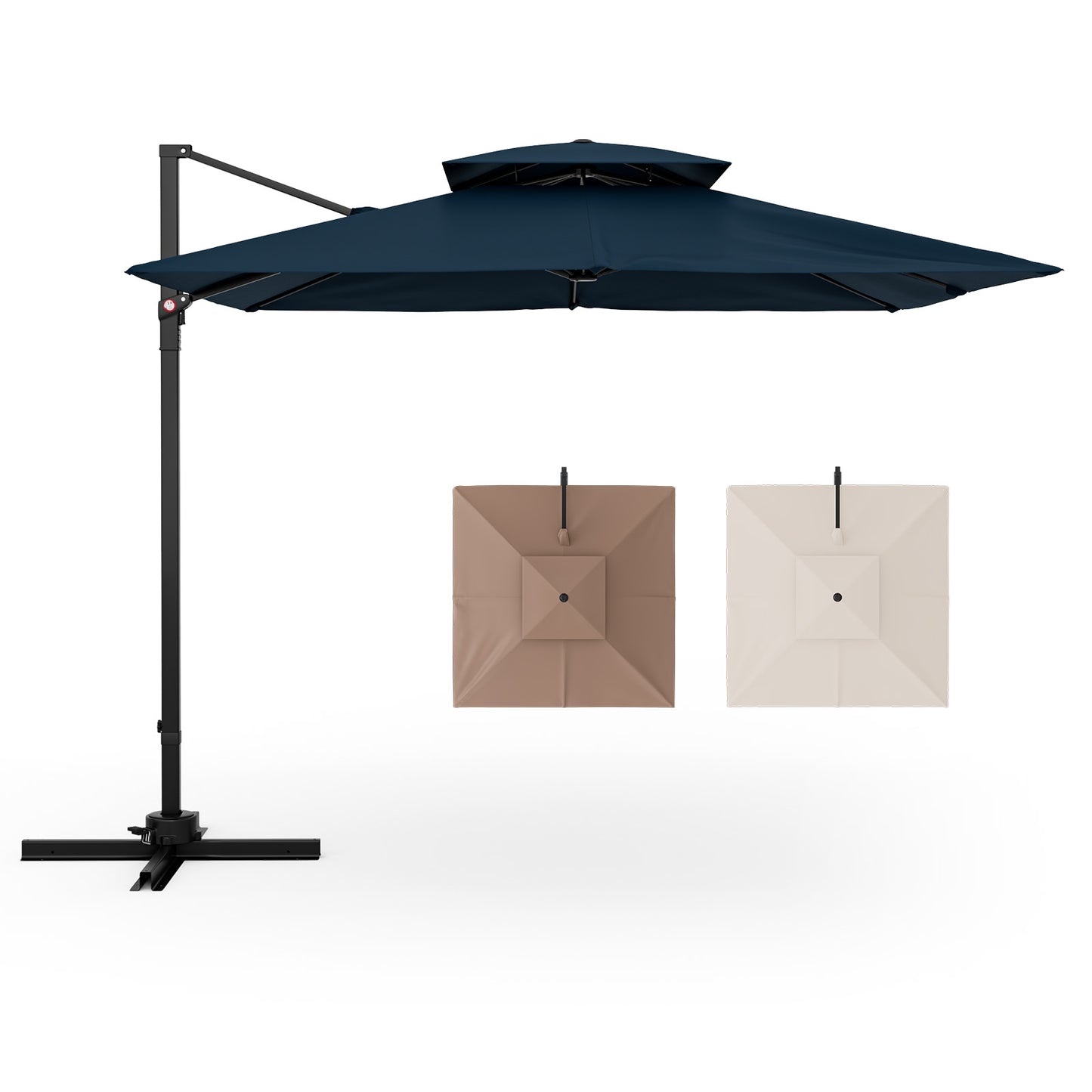 Parasol de patio en porte-à-faux de 9,5 pieds avec rotation à 360°