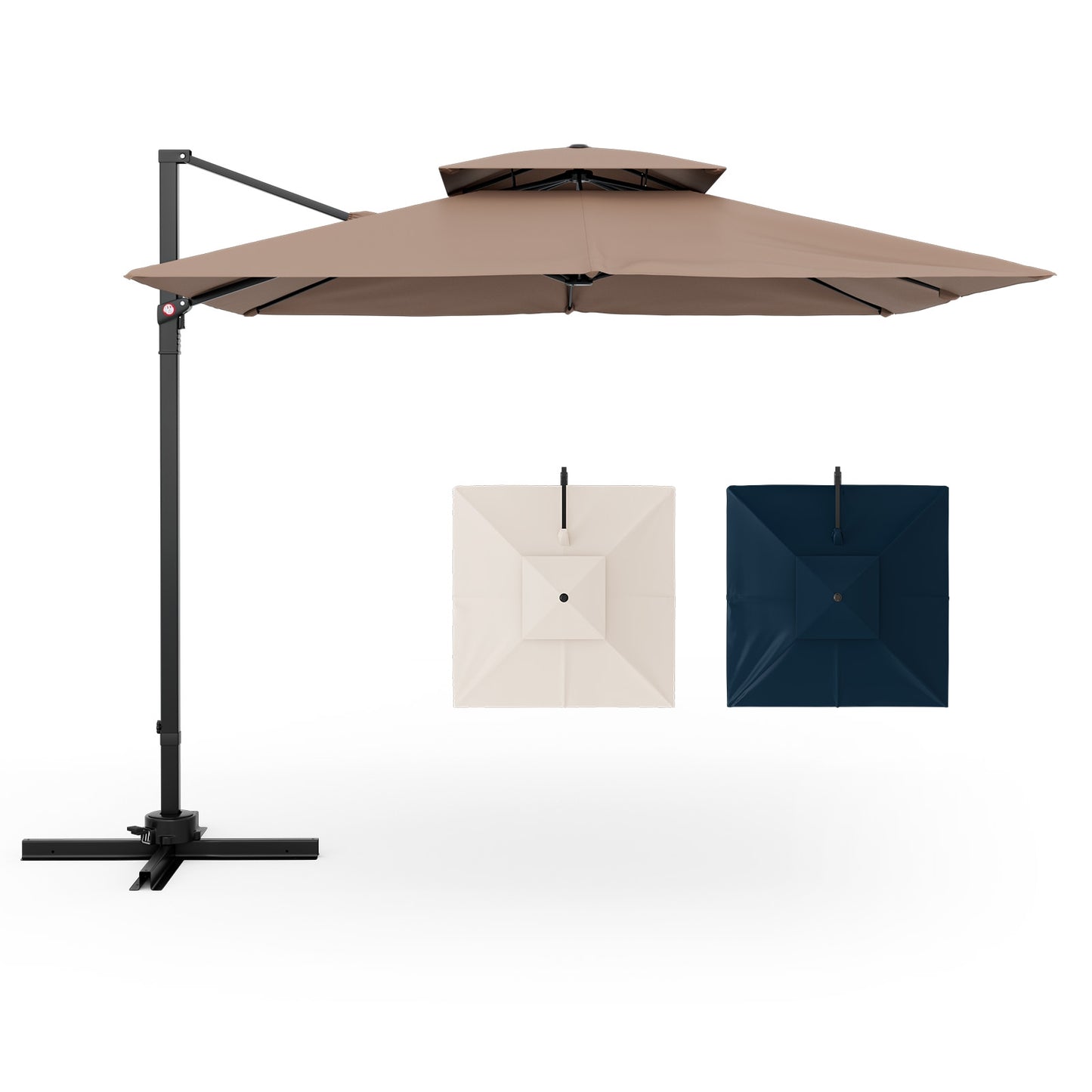 Parasol de patio en porte-à-faux de 9,5 pieds avec rotation à 360°