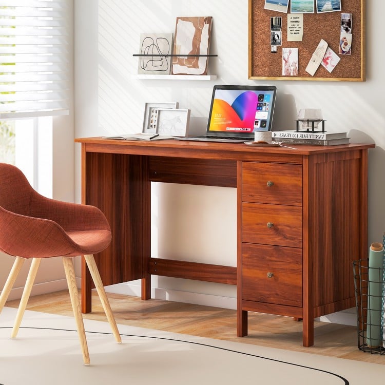 3-Drawer Home Office Study Computer Desk with Spacious Desktop