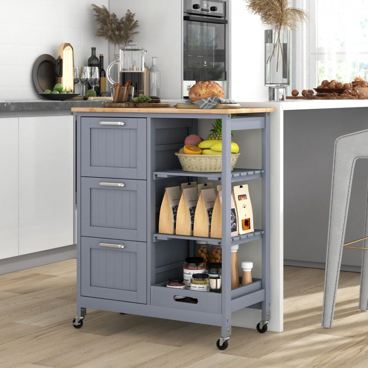 Rolling Kitchen Island Utility Storage Cart