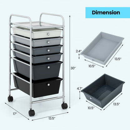 6 Drawers Rolling Storage Cart Organizer