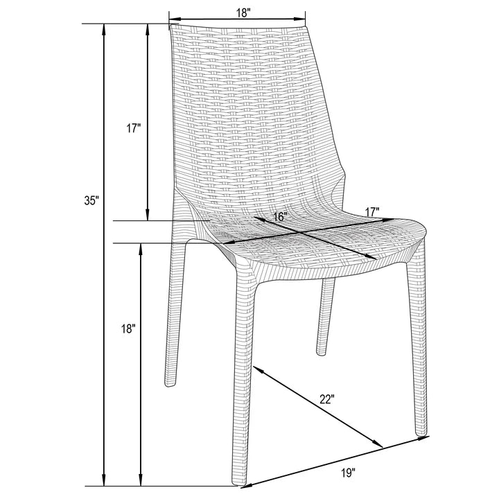 Chaise de salle à manger extérieure en plastique LM Kent