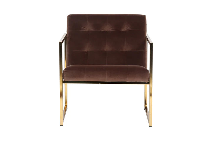 LM  Lexington Tufted Velvet Accent Armchair With Gold Frame