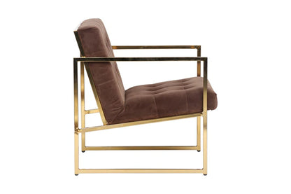 LM  Lexington Tufted Velvet Accent Armchair With Gold Frame