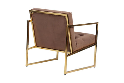 LM  Lexington Tufted Velvet Accent Armchair With Gold Frame