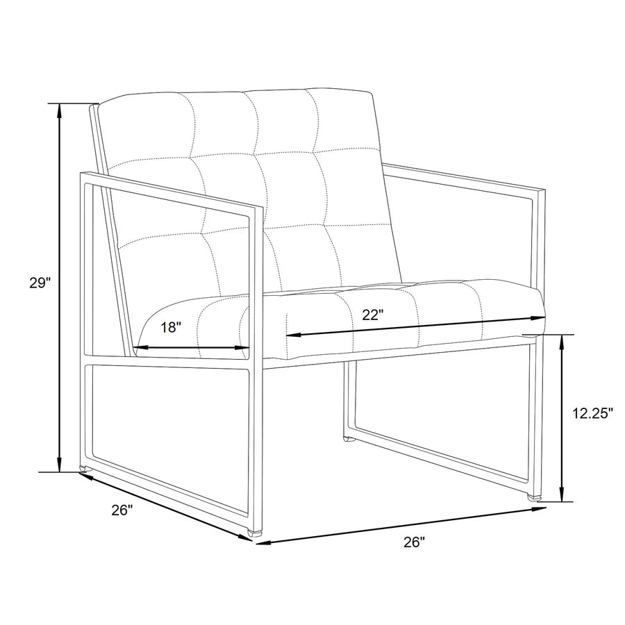 Fauteuil d'appoint en velours capitonné LM Lexington avec cadre doré