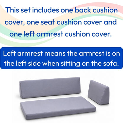 Cushion Covers | Set of seat, back & left armrest | Premium Left Long Chair