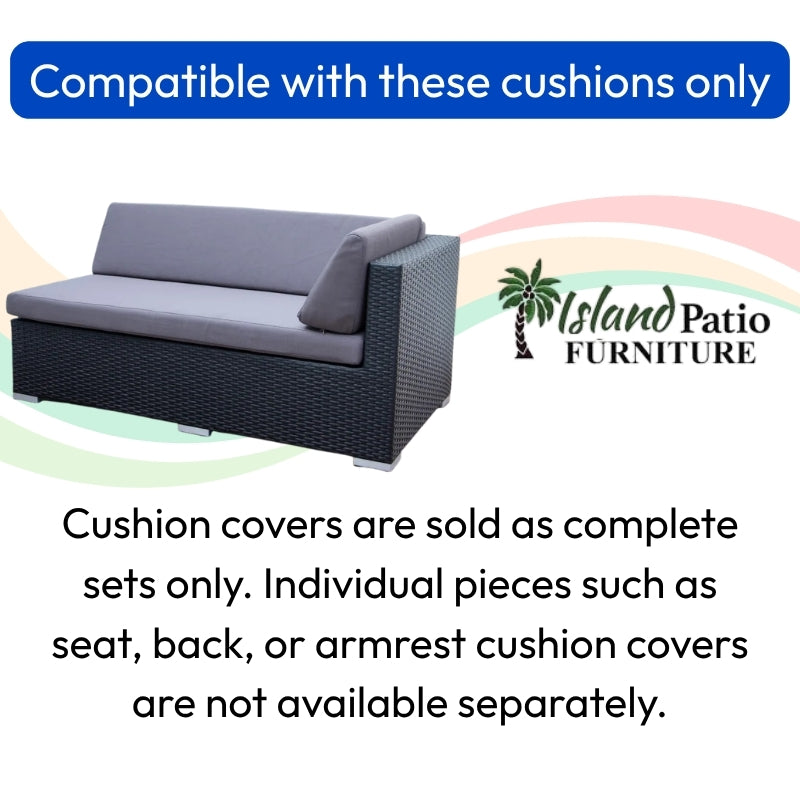 Cushion Covers | Set of seat, back & left armrest | Premium Left Long Chair