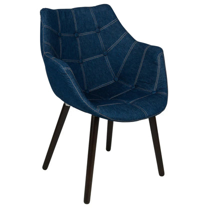 Fauteuil de salon en denim capitonné LM Milburn