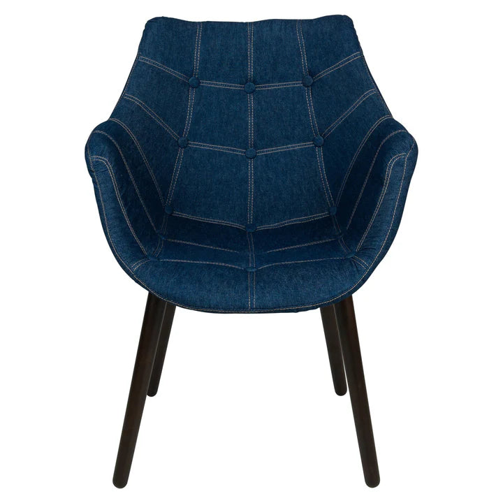 LM  Milburn Tufted Denim Lounge Chair