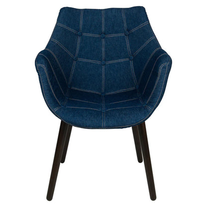 Fauteuil de salon en denim capitonné LM Milburn