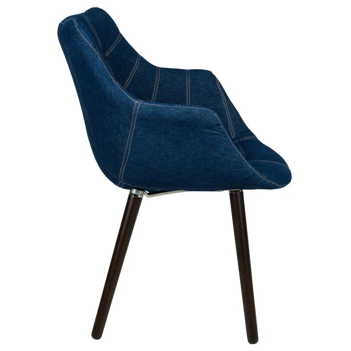 LM  Milburn Tufted Denim Lounge Chair