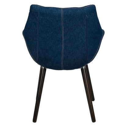 Fauteuil de salon en denim capitonné LM Milburn