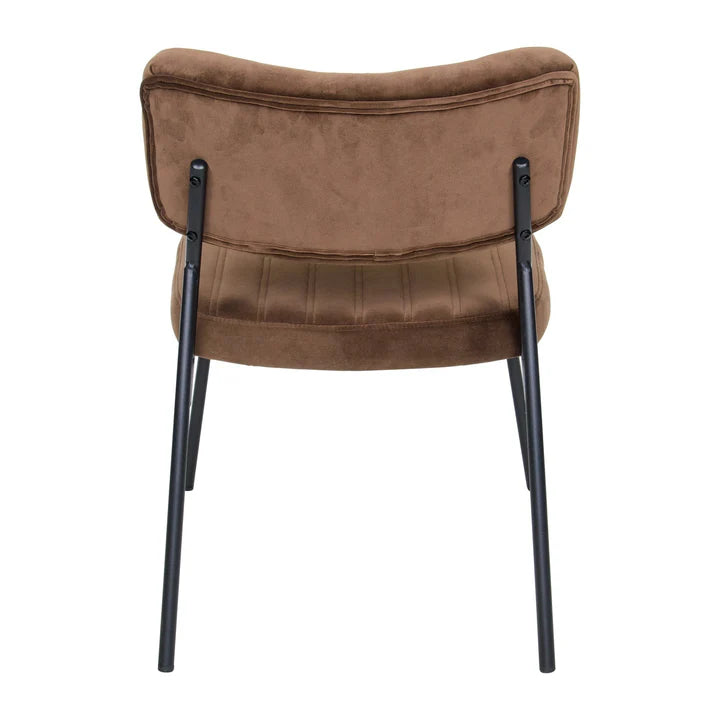 Fauteuil d'appoint en velours LM Marilane avec cadre en métal