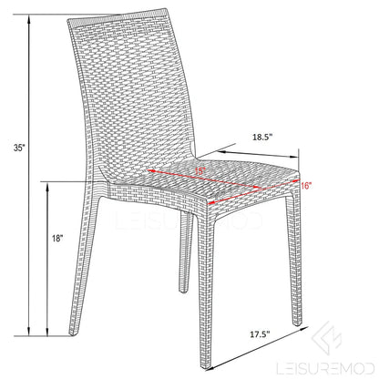 Chaise de salle à manger intérieure/extérieure LM Weave Mace (sans accoudoirs)