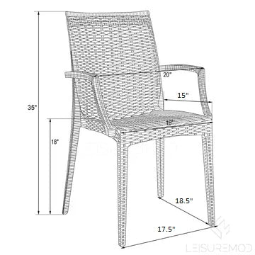 Chaise d'intérieur/extérieur LM Weave Mace (avec accoudoirs)