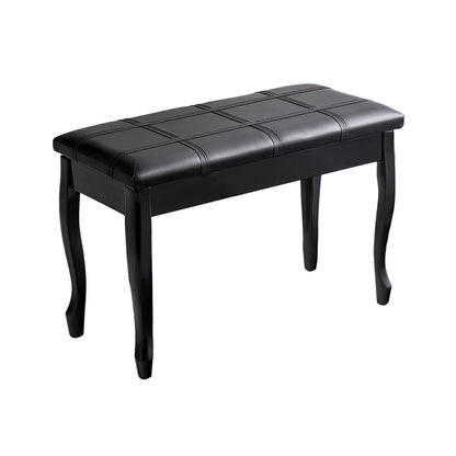 Solid Wood PU Leather Piano Bench with Storage