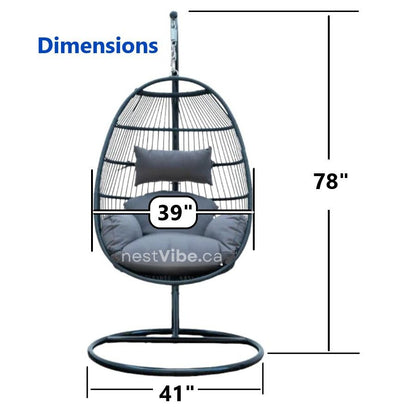 Premium Steel Egg Chair, Hand-Woven, Foldable & Durable, 5 Colors, Easy Assembly, Supports 300 lbs