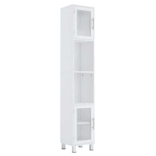 71 Inch Tall Tower Bathroom Storage Cabinet and Organizer Display Shelves for Bedroom-White