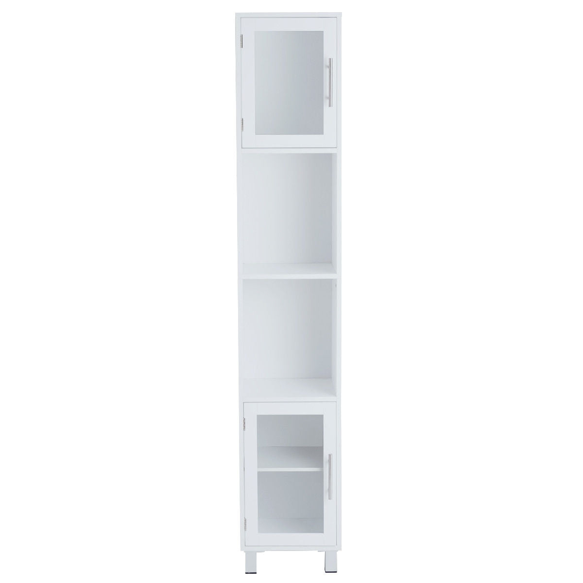 Armoire de rangement de salle de bain de 71 pouces de hauteur et étagères de présentation pour chambre à coucher - Blanc