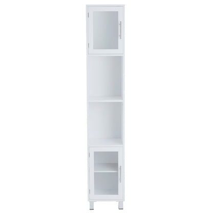 71 Inch Tall Tower Bathroom Storage Cabinet and Organizer Display Shelves for Bedroom-White