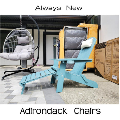 ADIRONDACK Chairs FULLY FOLDABLE 💥 with Foldable FOOTREST & Back CUSHION - Save on Sofas