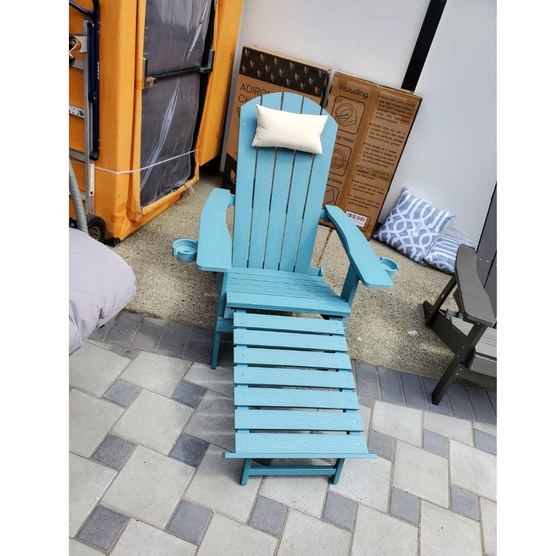 ADIRONDACK Chairs FULLY FOLDABLE 💥 with Foldable FOOTREST & Back CUSHION - Save on Sofas