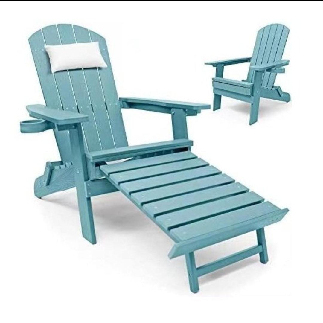 ADIRONDACK Chairs FULLY FOLDABLE 💥 with Foldable FOOTREST & Back CUSHION - Save on Sofas