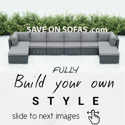 8 Pc Modular Wicker Sectional