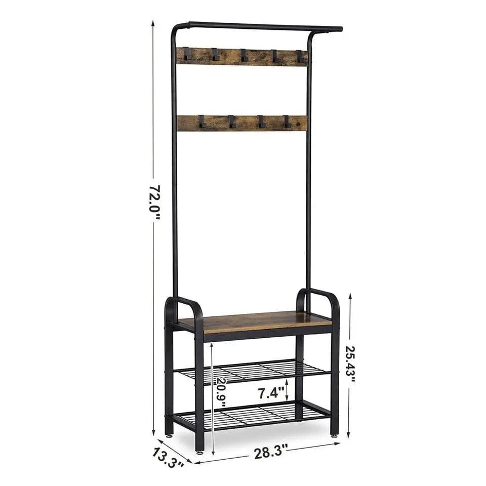 Coat Rack with Bench, Conquer Clutter with the 4-in-1 Hall Tree.