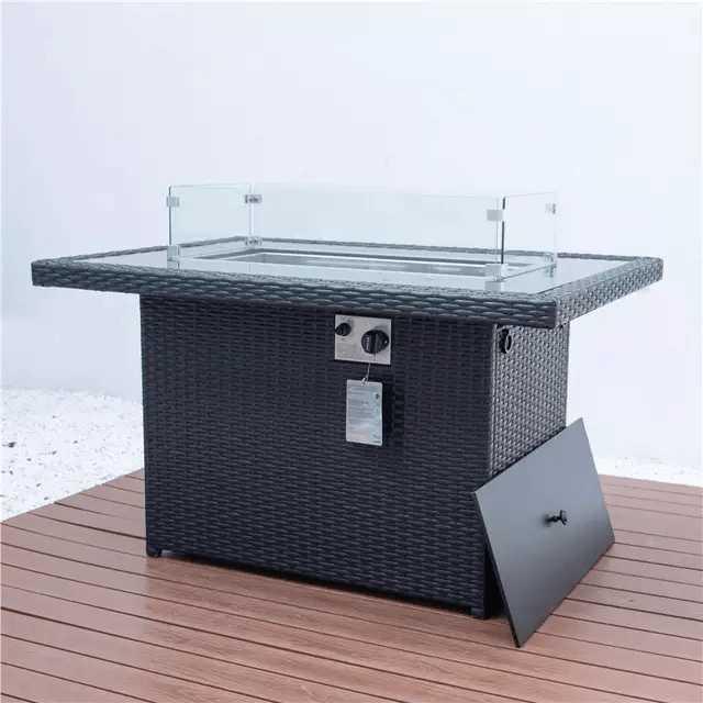 Premium Wicker Fire Pit Table