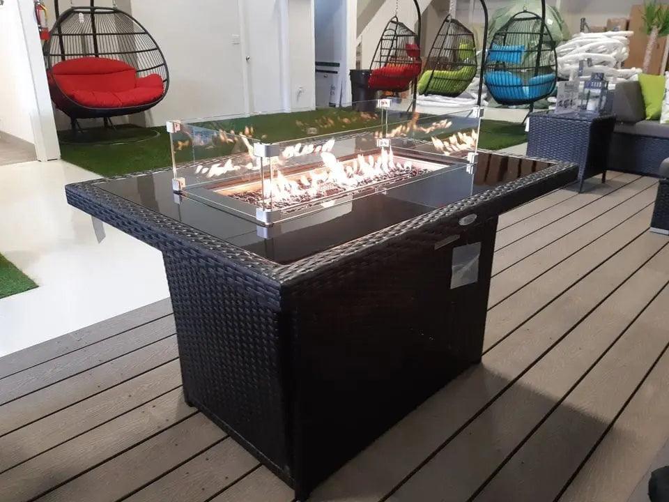 Premium Wicker Fire Pit Table