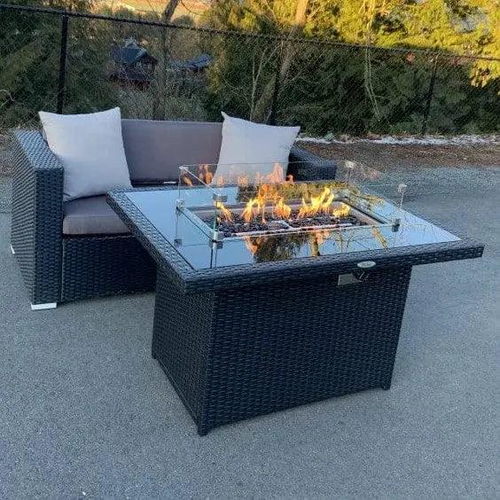 Premium Wicker Fire Pit Table